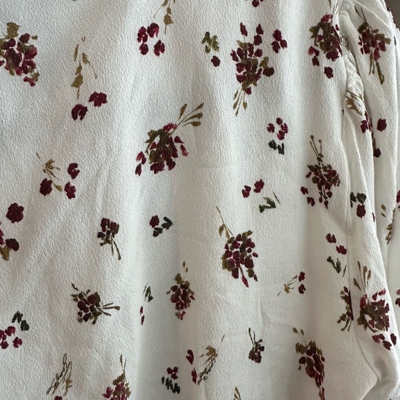 Sunday Best Floral Blouse - White and Burgundy - Picture 7 of 7